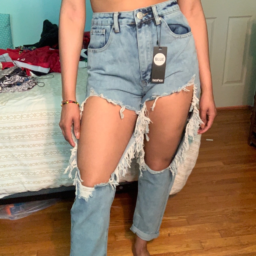 Hatty High Rise Beach Distressed Boyfriend Jeans